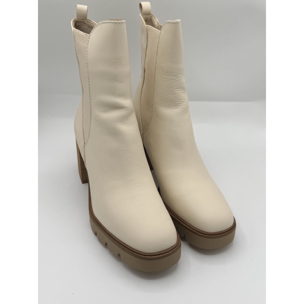 Sam Edelman Rollins Ivory Leather Pull-On Ankle Bootie Women 11M 12795L2100